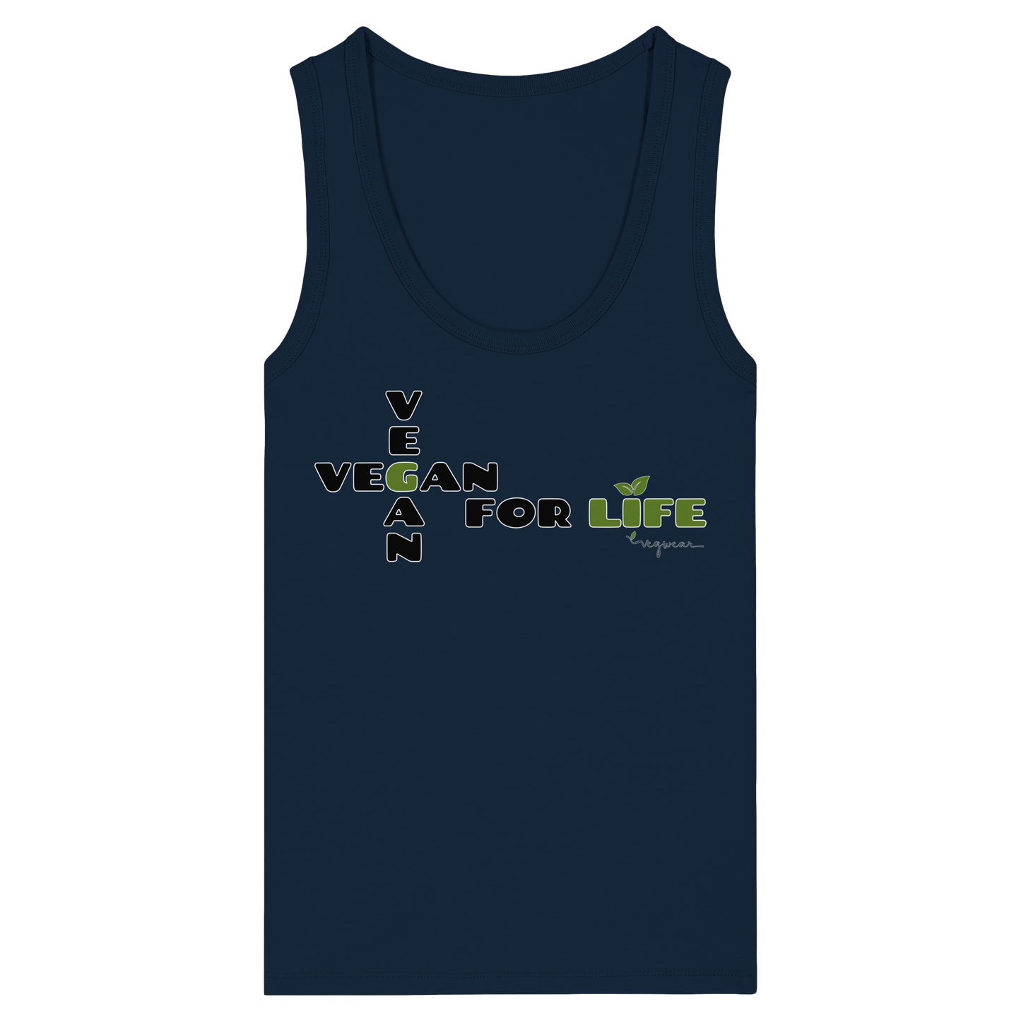 vegwear ""vegan for life - eng geschnittenes Damen Tank Top bio vegan fair