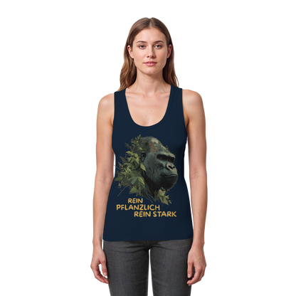 vegwear "Gorilla, rein pflanzlich rein stark" - eng geschnittenes Damen Tank Top, bio vegan