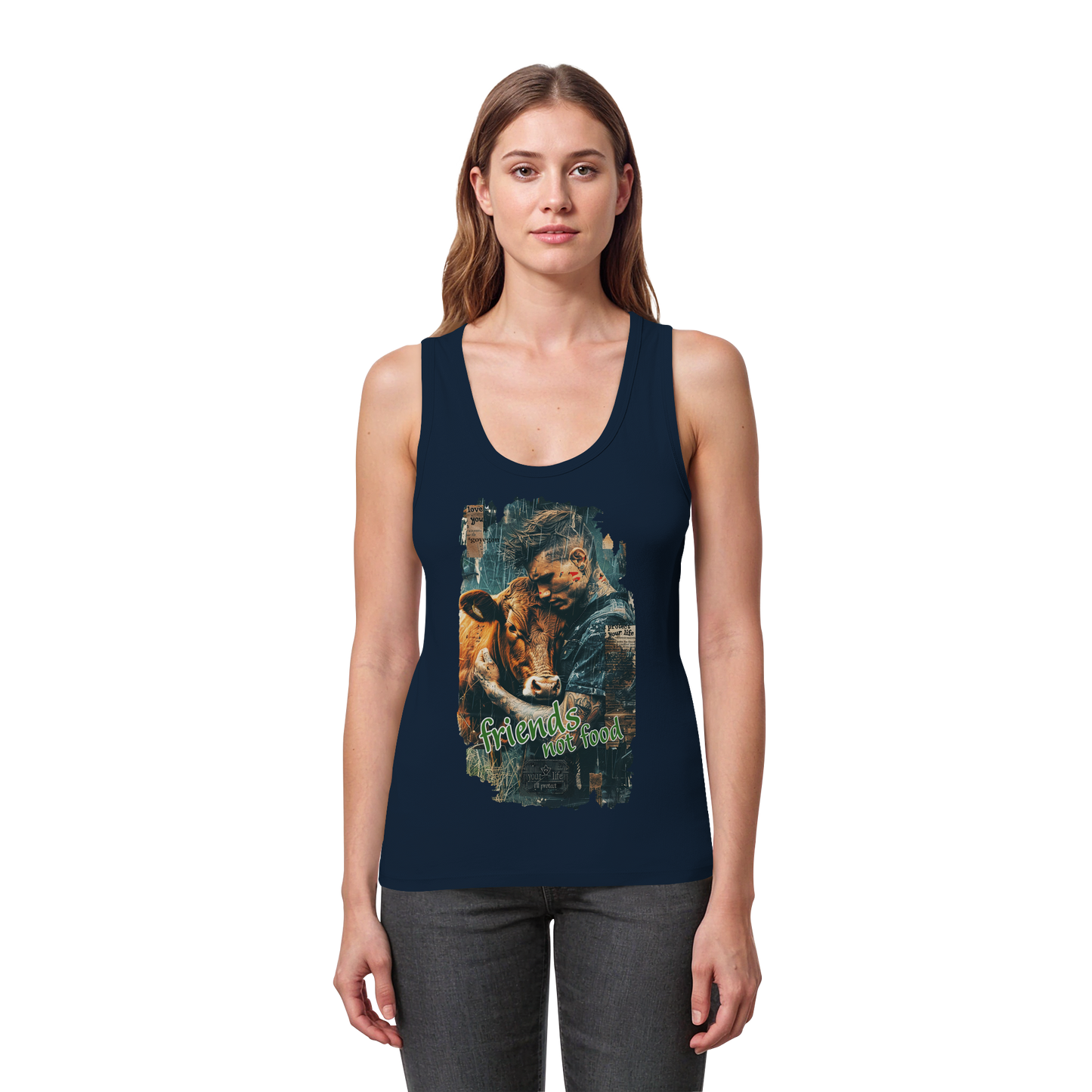 vegwear "friends not food" - Damen Bio Tank Top