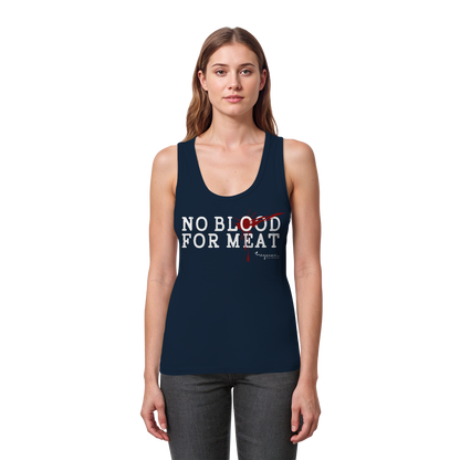 vegane Statement-T-Shirt: 'no blood for meat' Tank Top | vegwear