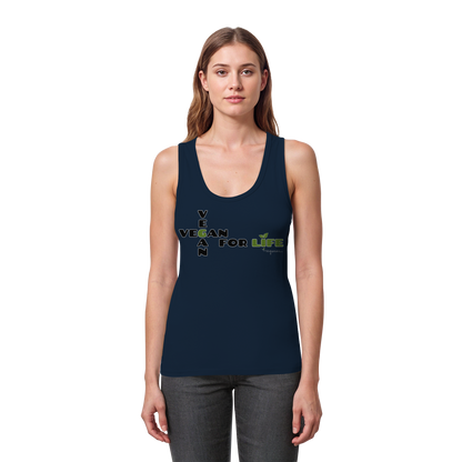 vegwear ""vegan for life - eng geschnittenes Damen Tank Top bio vegan fair