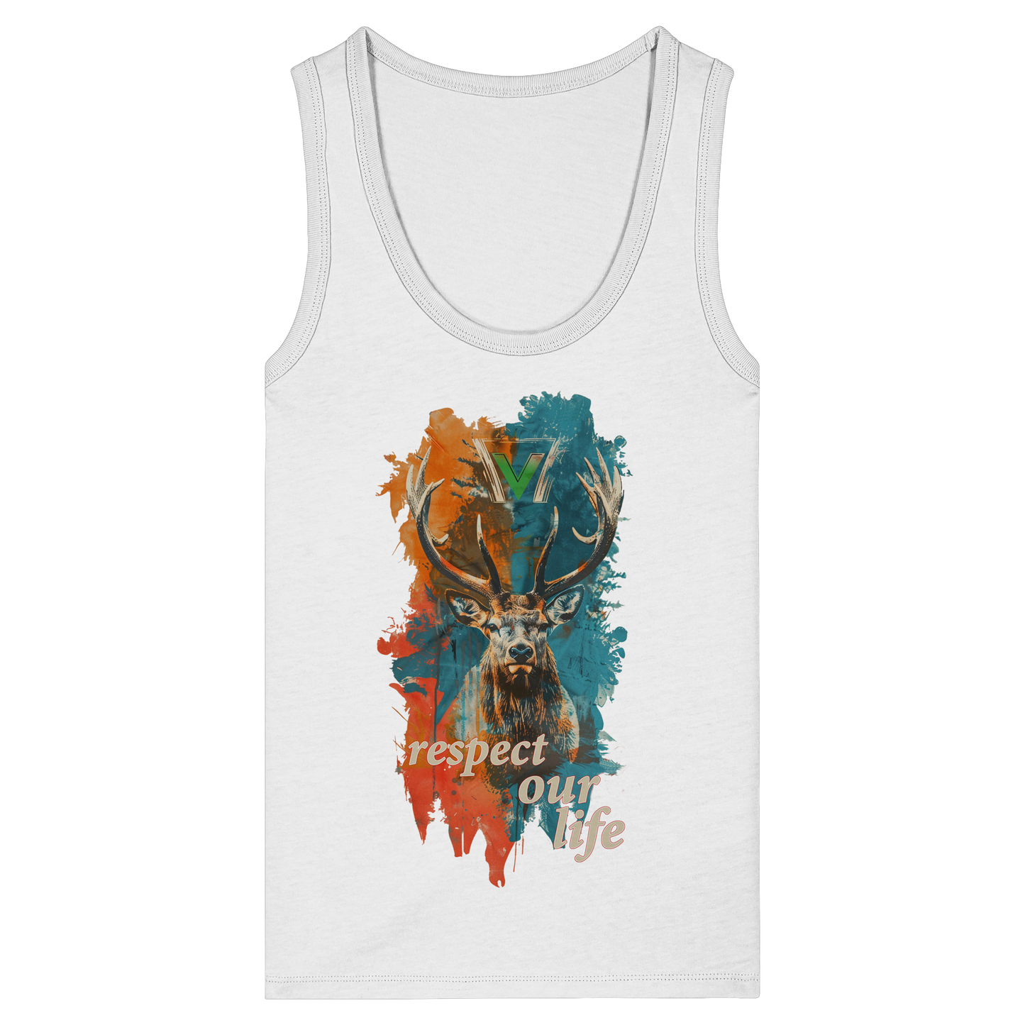 vegwear "respect our life - Hirsch" - eng geschnittenes Damen Bio Tank Top
