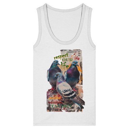 respect our life - Tauben - Kollektion dtf - Womens Organic Fitted Tank Top