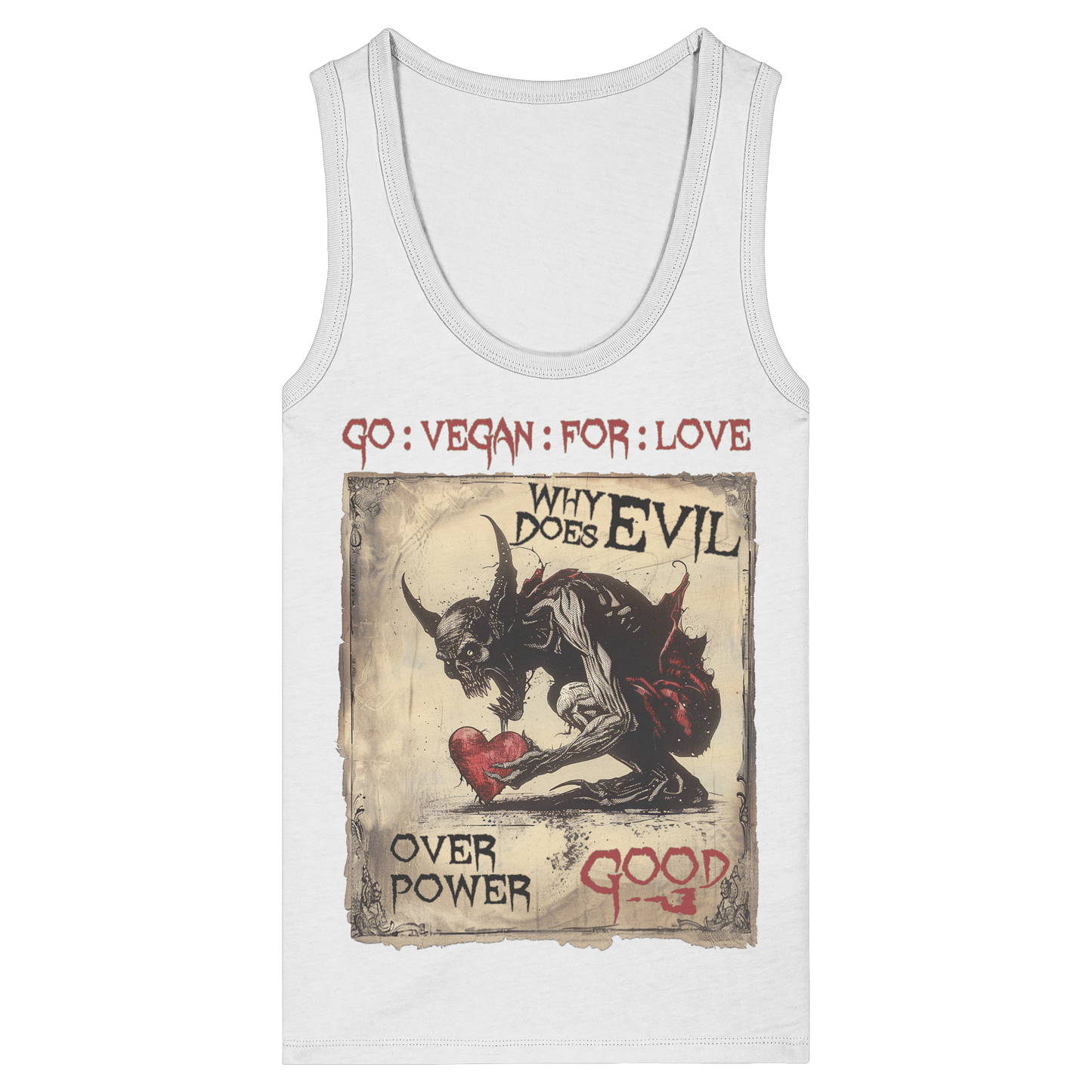 vegwear "why does evil" - Damen Bio Tank Top