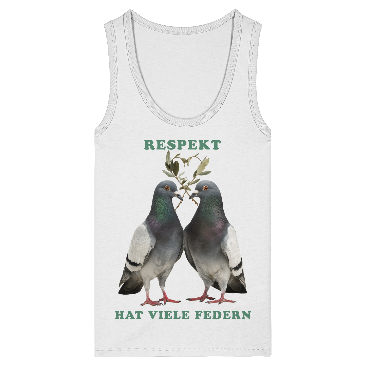 vegwear "Respekt hat viele Federn" - eng geschnittenes Damen Tank Top