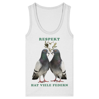 vegwear "Respekt hat viele Federn" - eng geschnittenes Damen Tank Top
