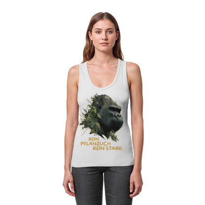 vegwear "Gorilla, rein pflanzlich rein stark" - eng geschnittenes Damen Tank Top, bio vegan
