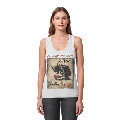 vegwear "why does evil" - Damen Bio Tank Top