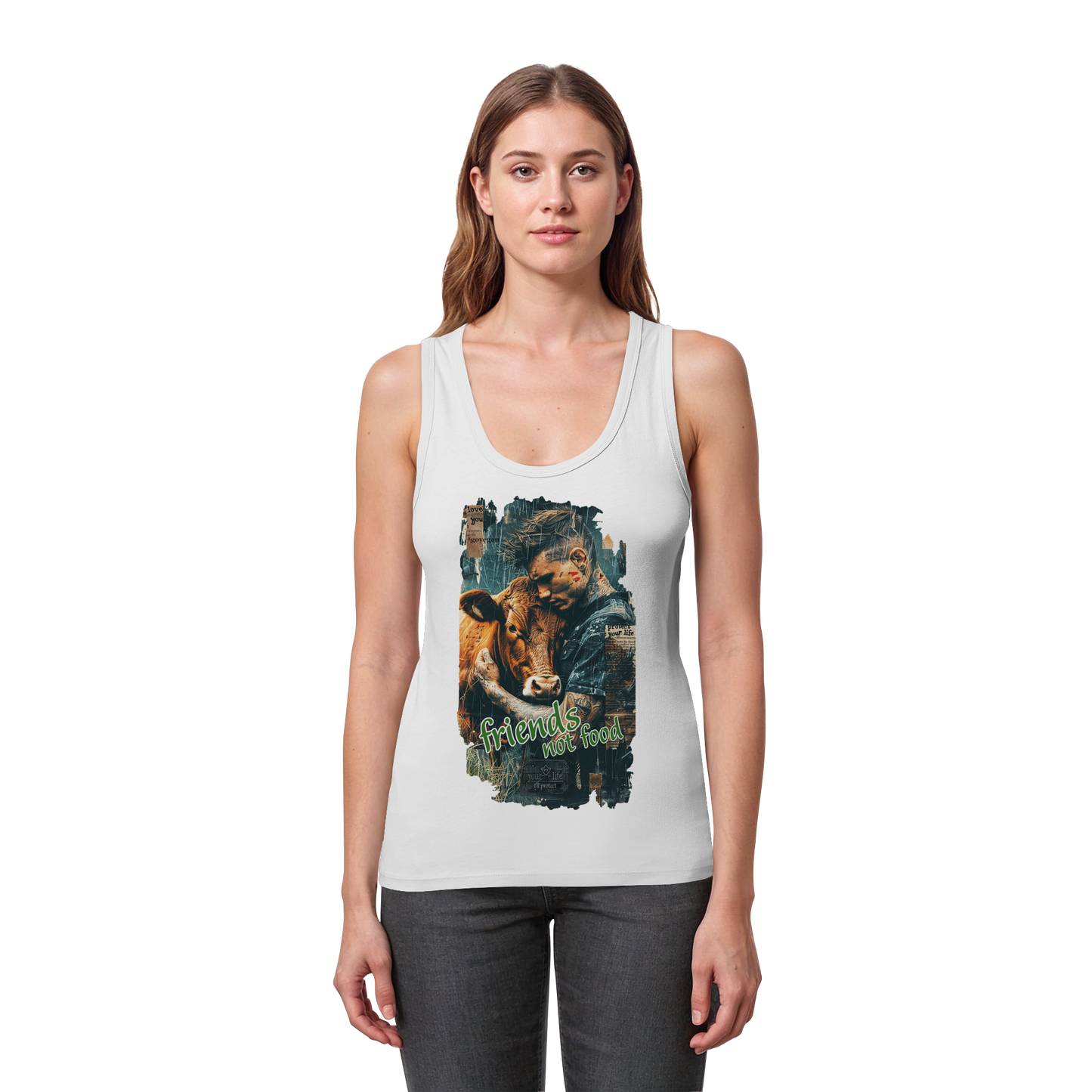 vegwear "friends not food" - Damen Bio Tank Top