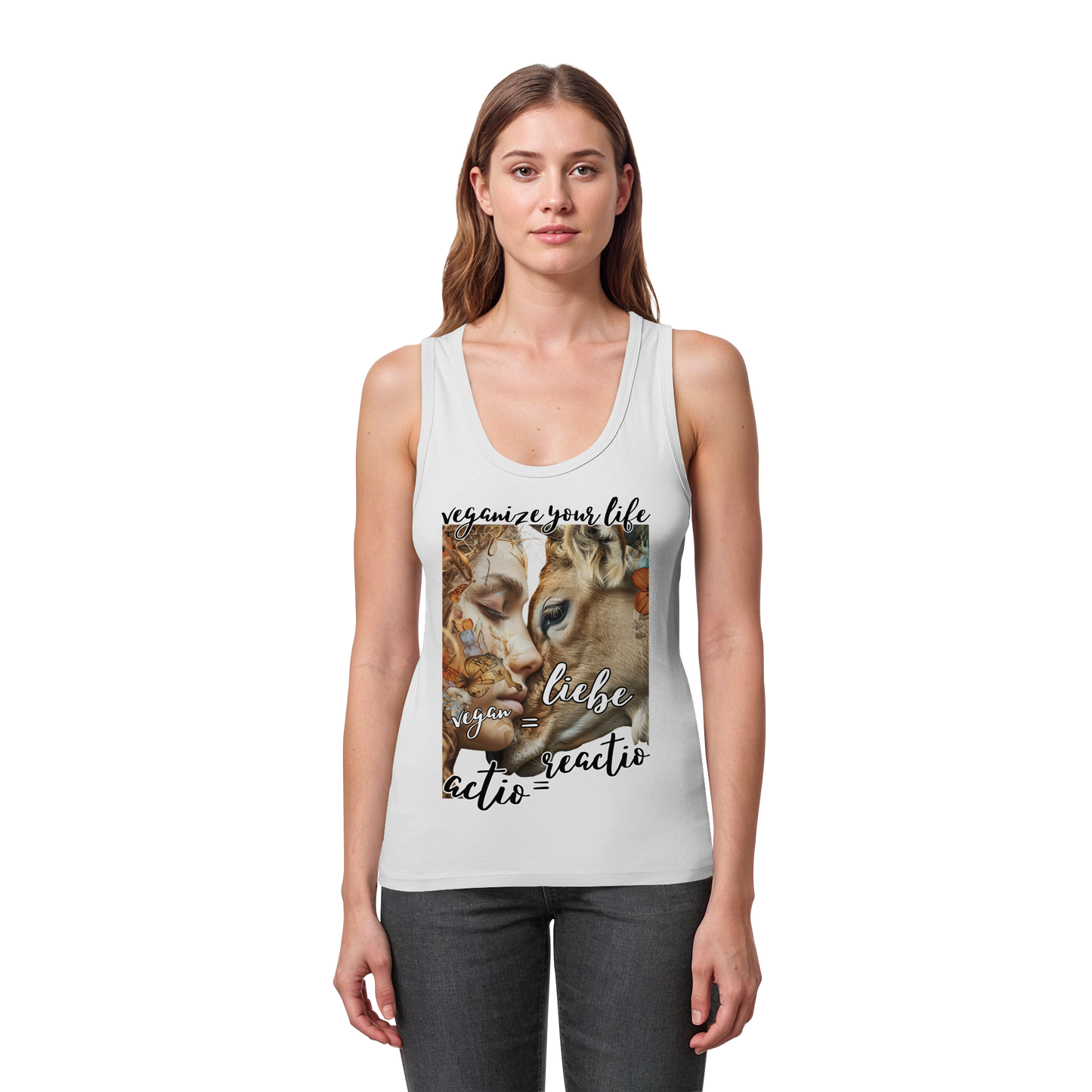 "actio reactio" - eng geschnittenes Damen Tank Top, vegwear