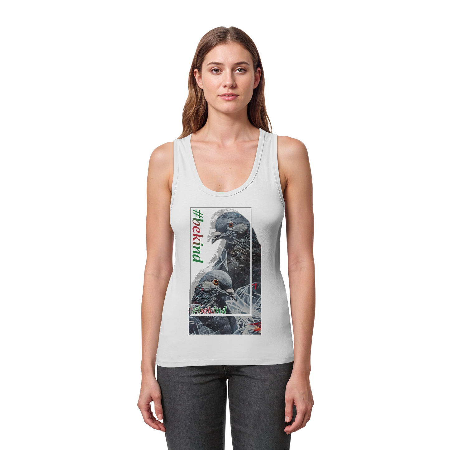 Damen Bio Tank Top: 'Be Kind' Statement Tank Top | vegwear