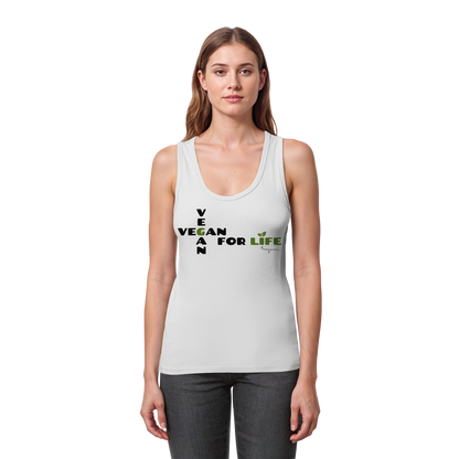 vegwear ""vegan for life - eng geschnittenes Damen Tank Top bio vegan fair