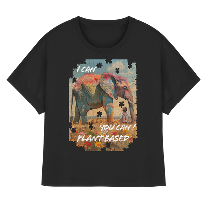 vegwear "I can you can"- oversized Damen T-Shirt mit Fledermausärmel, bio, vegan