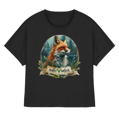 vegwear "respect each other" - oversized Damen T-Shirt mit Fledermausärmel, vegan, bio