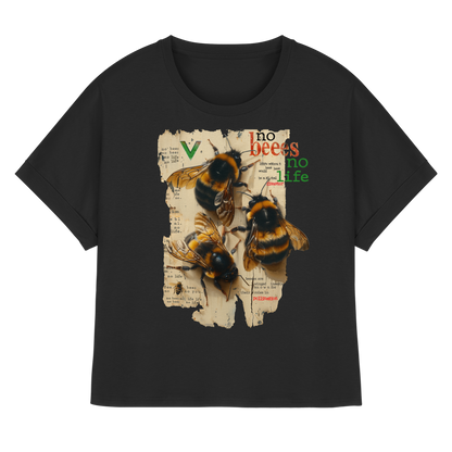 vegwear "no bees no life" - oversized Damen T-Shirt mit Fledermausärmel