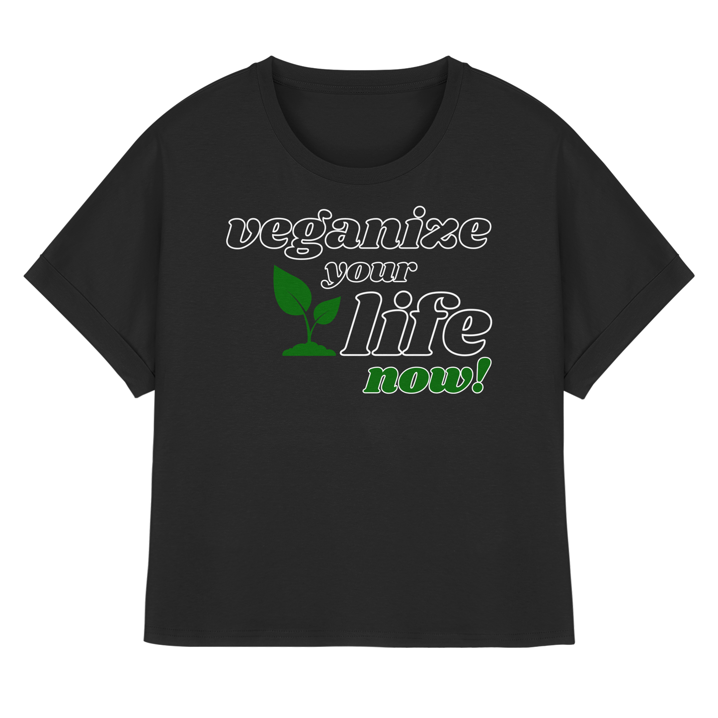 vegwear "veganize your life" - oversized women's T-shirt with batwing sleeves, organic, vegan, sustainable