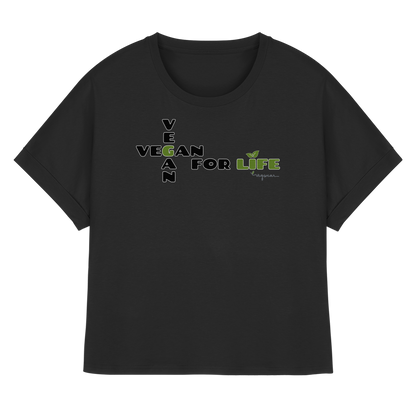 vegwear "vegan for life" - oversized Damen T-Shirt mit Fledermausärmel