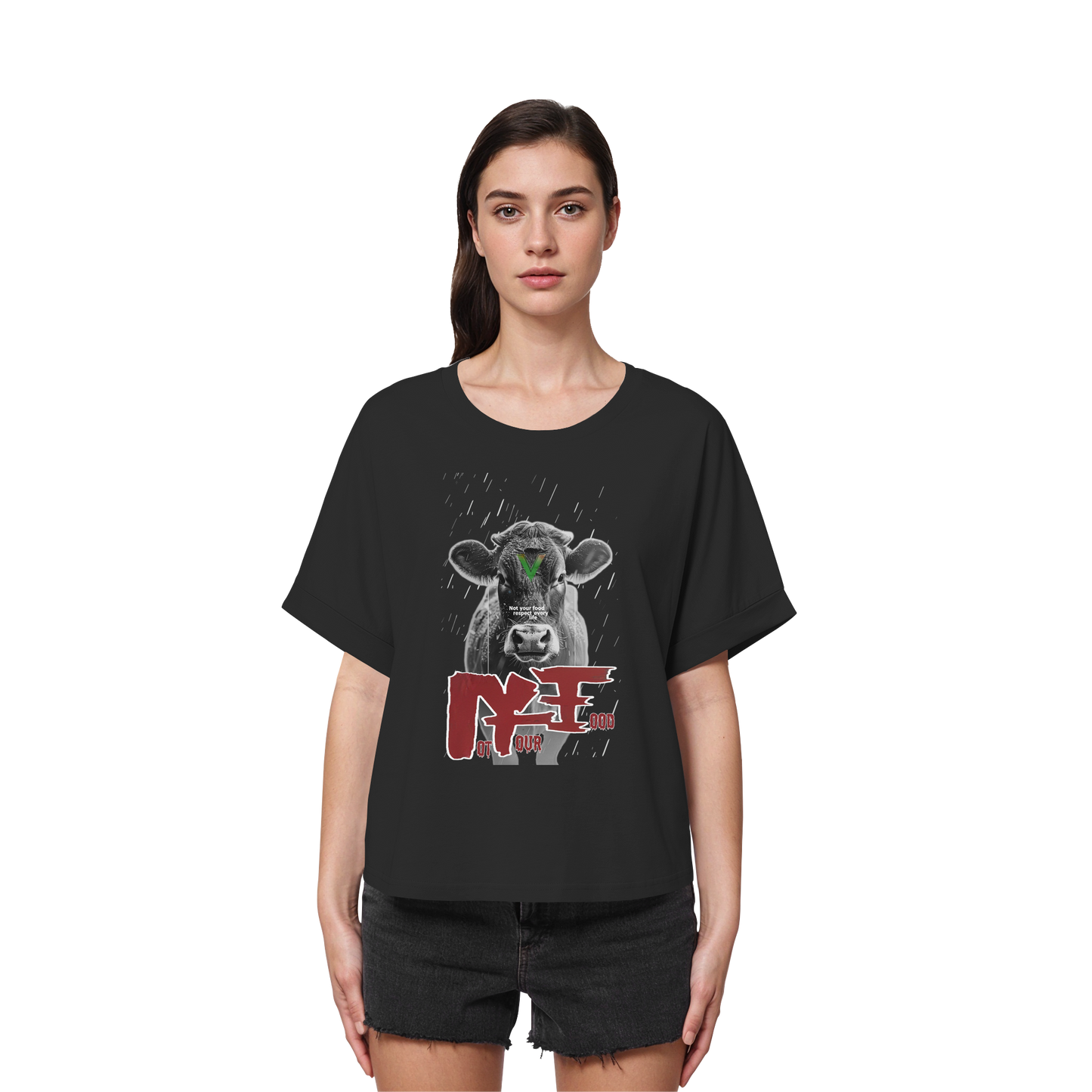Oversized Damen Bio T-Shirt: "not your food" T-Shirt | vegwear