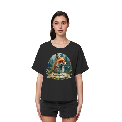 vegwear "respect each other" - oversized Damen T-Shirt mit Fledermausärmel, vegan, bio