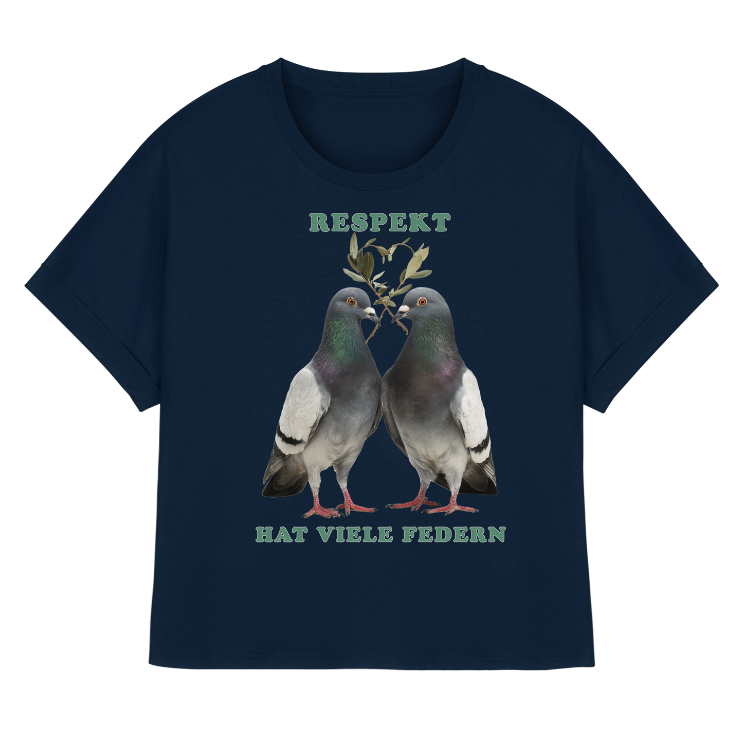 vegwear "Respekt hat viele Federn" - oversized Damen T-Shirt mit Fledermausärmel