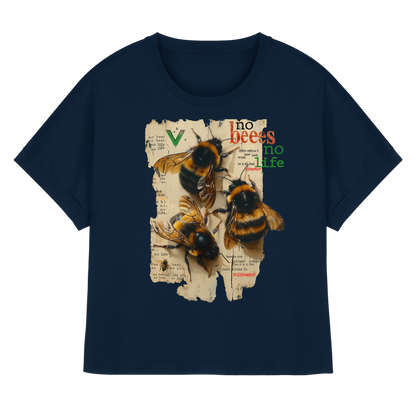 vegwear "no bees no life" - oversized Damen T-Shirt mit Fledermausärmel