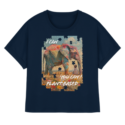 vegwear "I can you can"- oversized Damen T-Shirt mit Fledermausärmel, bio, vegan