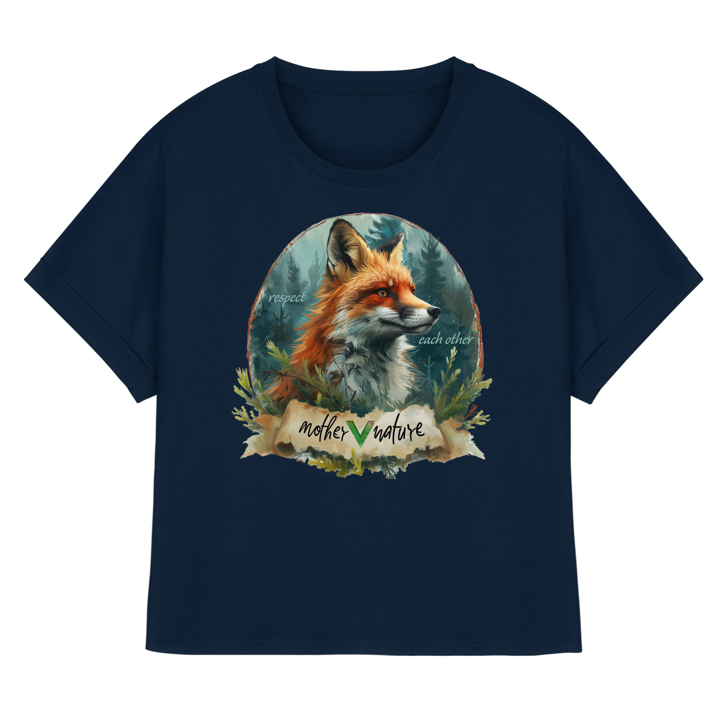 vegwear "respect each other" - oversized Damen T-Shirt mit Fledermausärmel, vegan, bio