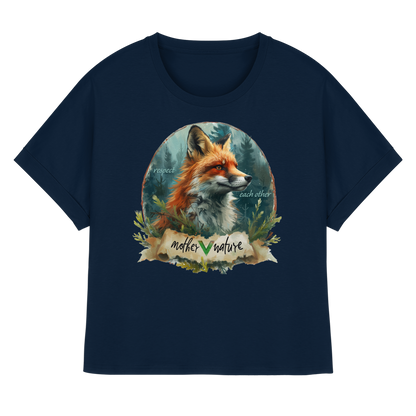 vegwear "respect each other" - oversized Damen T-Shirt mit Fledermausärmel, vegan, bio