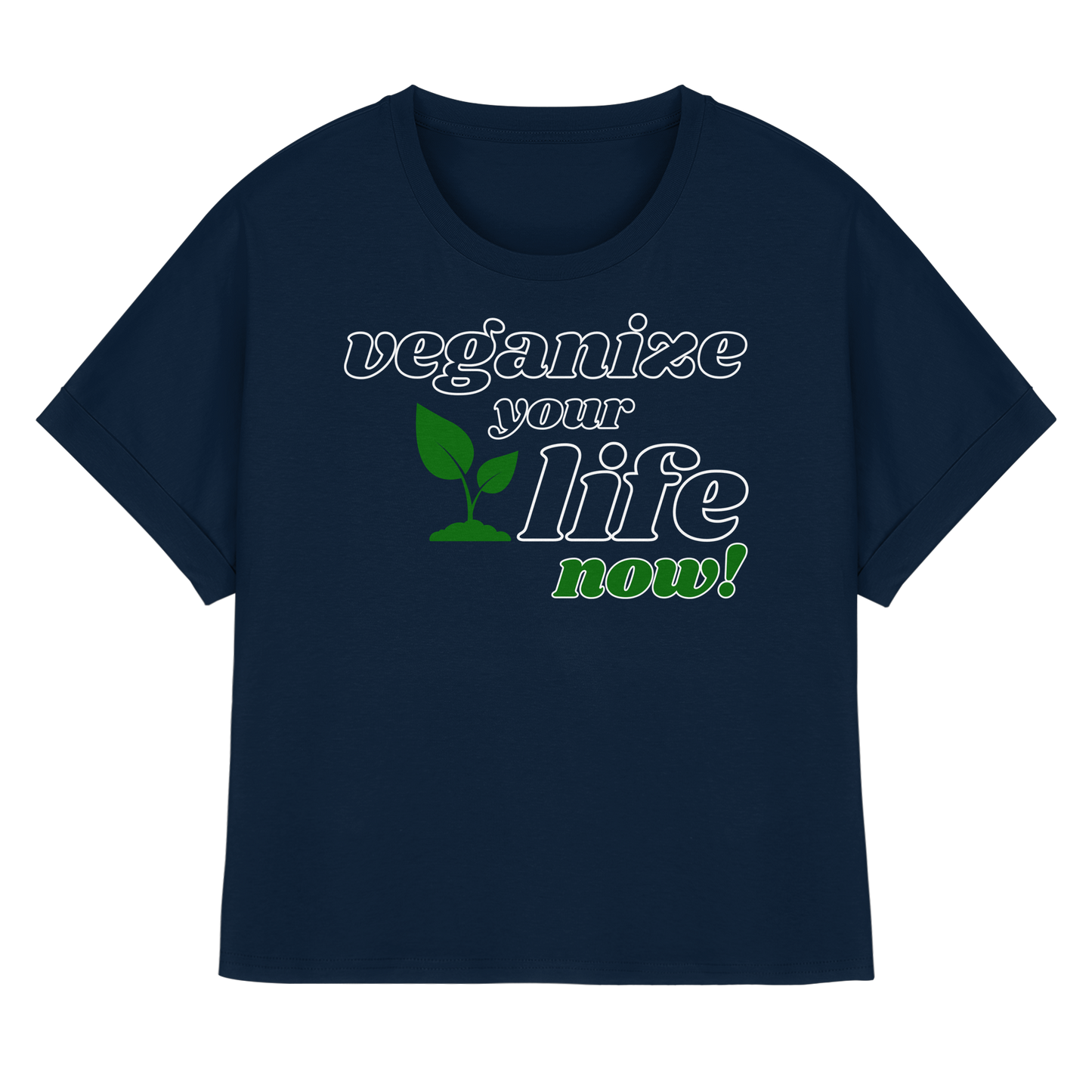 vegwear "veganize your life" - oversized women's T-shirt with batwing sleeves, organic, vegan, sustainable