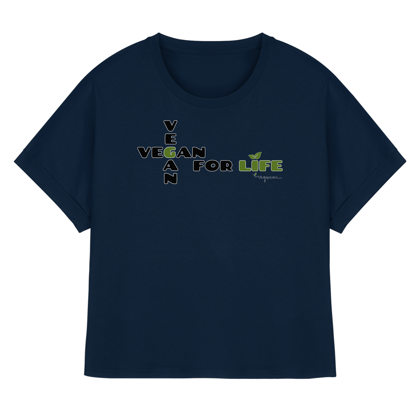 vegwear "vegan for life" - oversized Damen T-Shirt mit Fledermausärmel