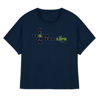 vegwear "vegan for life" - oversized Damen T-Shirt mit Fledermausärmel