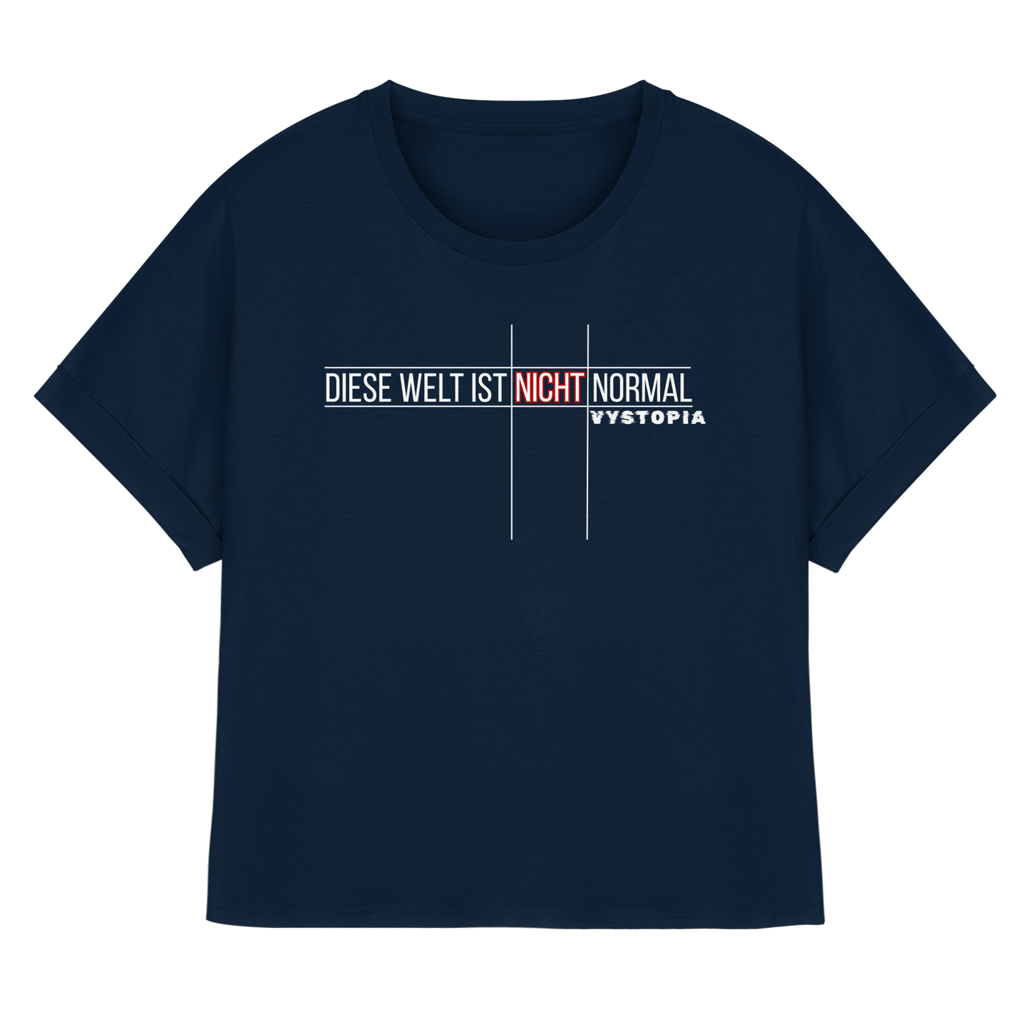 vegwear "Diese Welt ist nicht normal"- oversized Damen Bio T-Shirt mit Fledermausärmel