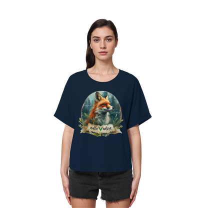 vegwear "respect each other" - oversized Damen T-Shirt mit Fledermausärmel, vegan, bio