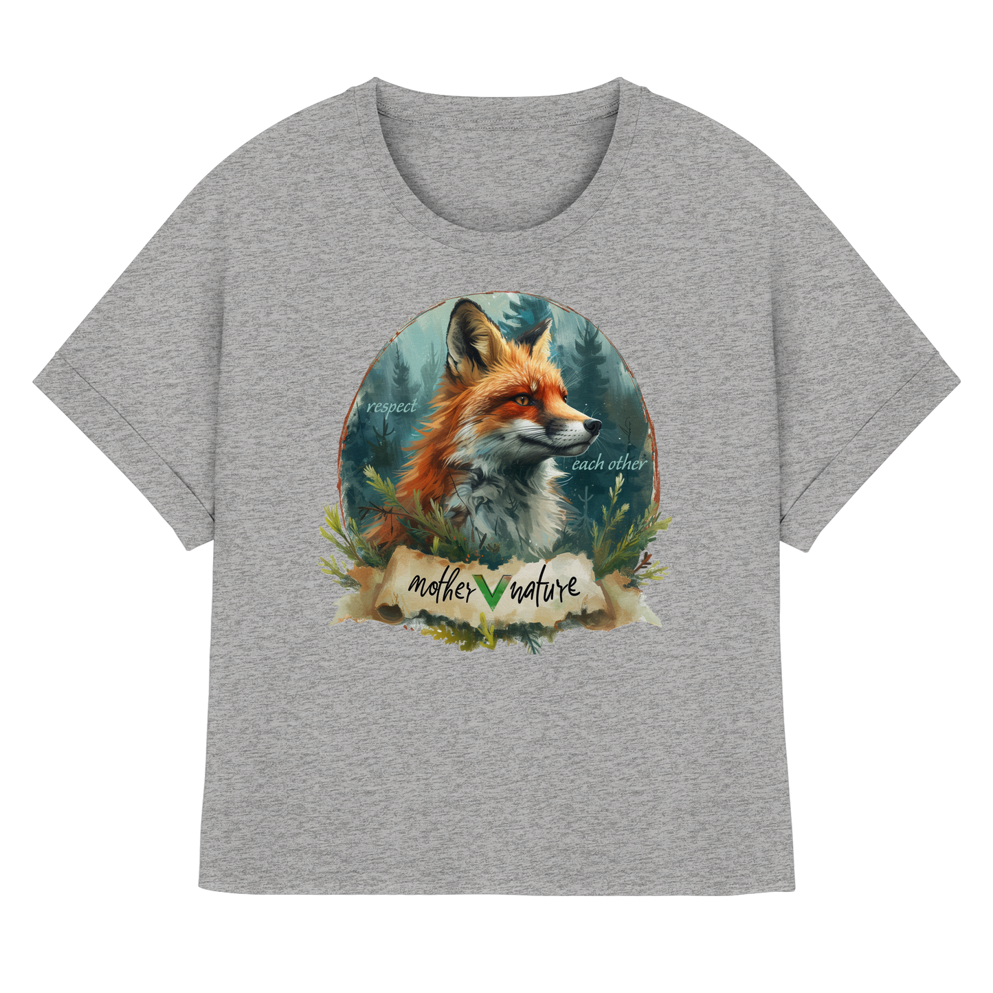 vegwear "respect each other" - oversized Damen T-Shirt mit Fledermausärmel, vegan, bio