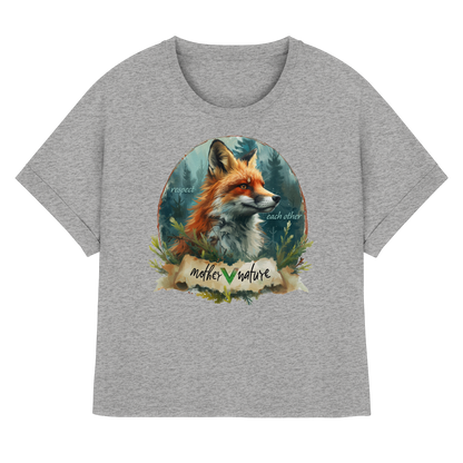 vegwear "respect each other" - oversized Damen T-Shirt mit Fledermausärmel, vegan, bio