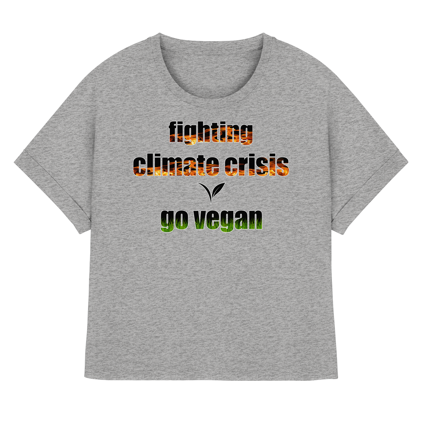 vegwear "fighting climate cirsis"- oversized Bio Damen T-Shirt mit Fledermausärmeln, vegan & klimafreundlich