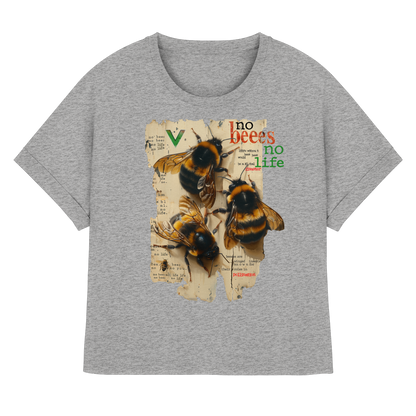 vegwear "no bees no life" - oversized Damen T-Shirt mit Fledermausärmel