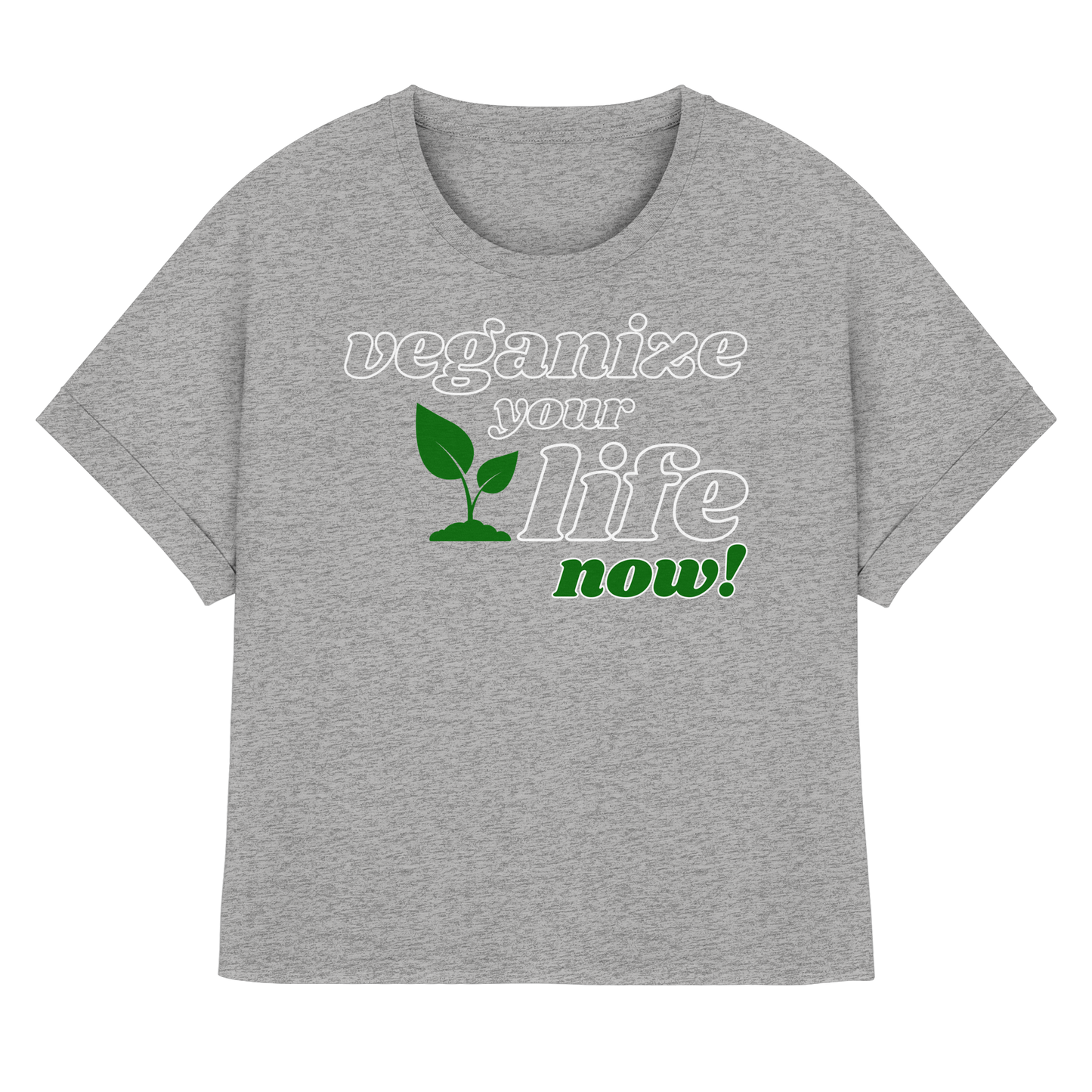 vegwear "veganize your life" - oversized women's T-shirt with batwing sleeves, organic, vegan, sustainable