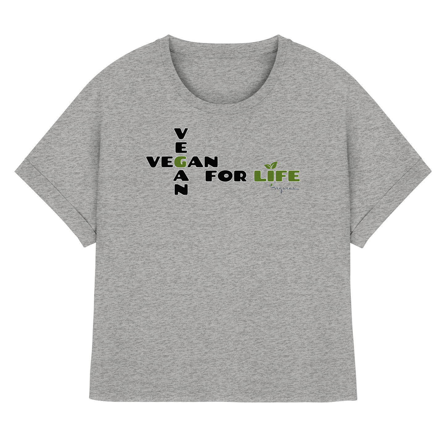 vegwear "vegan for life" - oversized Damen T-Shirt mit Fledermausärmel