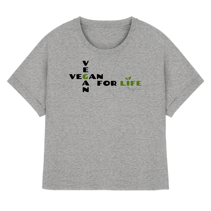 vegwear "vegan for life" - oversized Damen T-Shirt mit Fledermausärmel