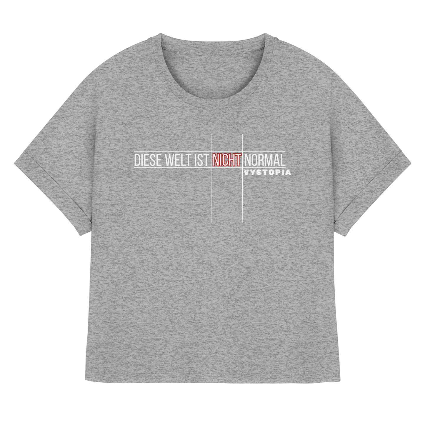 vegwear "Diese Welt ist nicht normal"- oversized Damen Bio T-Shirt mit Fledermausärmel