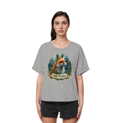 vegwear "respect each other" - oversized Damen T-Shirt mit Fledermausärmel, vegan, bio