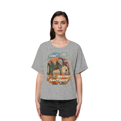 vegwear "I can you can"- oversized Damen T-Shirt mit Fledermausärmel, bio, vegan