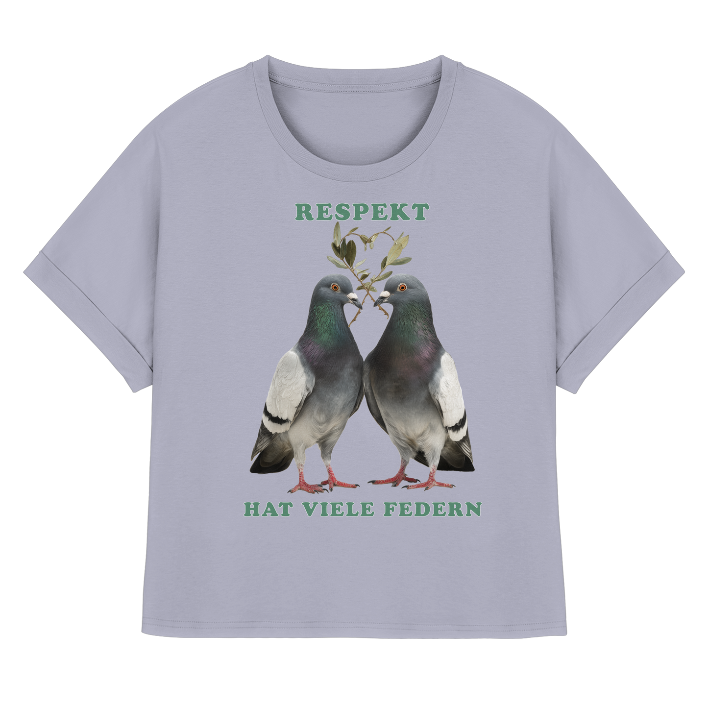 vegwear "Respekt hat viele Federn" - oversized Damen T-Shirt mit Fledermausärmel