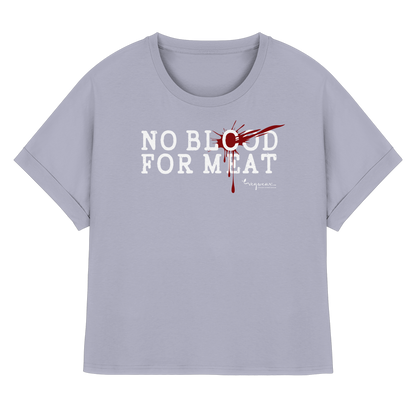 vegwear "no blood for meat" - Womens Organic Rolled Sleeves T-Shirt