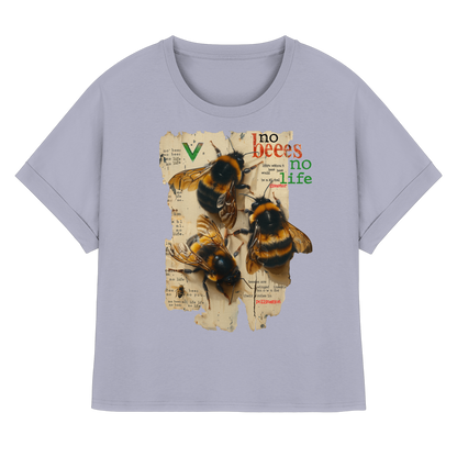 vegwear "no bees no life" - oversized Damen T-Shirt mit Fledermausärmel