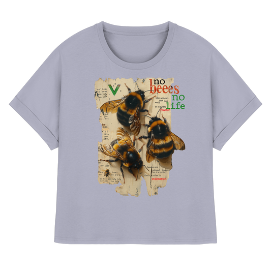 vegwear "no bees no life" - oversized Damen T-Shirt mit Fledermausärmel