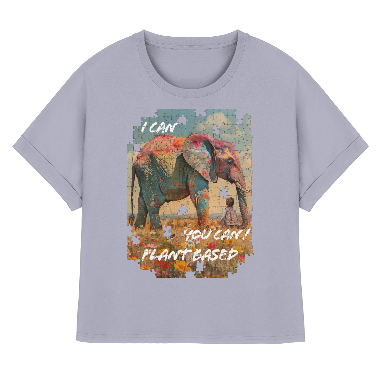 vegwear "I can you can"- oversized Damen T-Shirt mit Fledermausärmel, bio, vegan