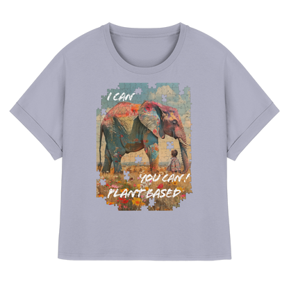 vegwear "I can you can"- oversized Damen T-Shirt mit Fledermausärmel, bio, vegan