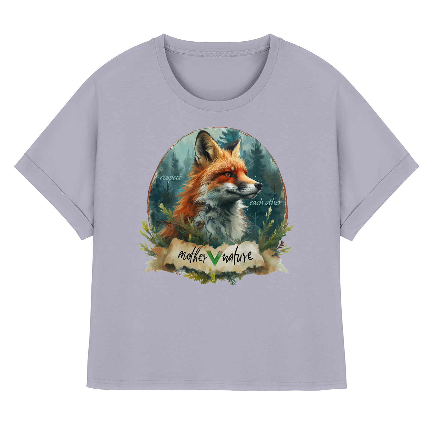 vegwear "respect each other" - oversized Damen T-Shirt mit Fledermausärmel, vegan, bio